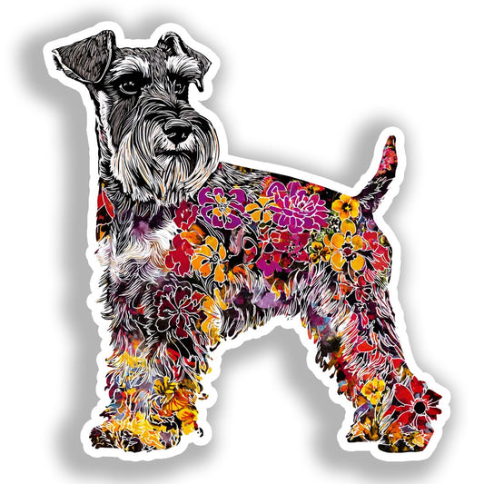 Miniature Schnauzer Dog Vinyl Decal Sticker for Car, Laptop, Tumbler and more # A019288-4" x 4"
