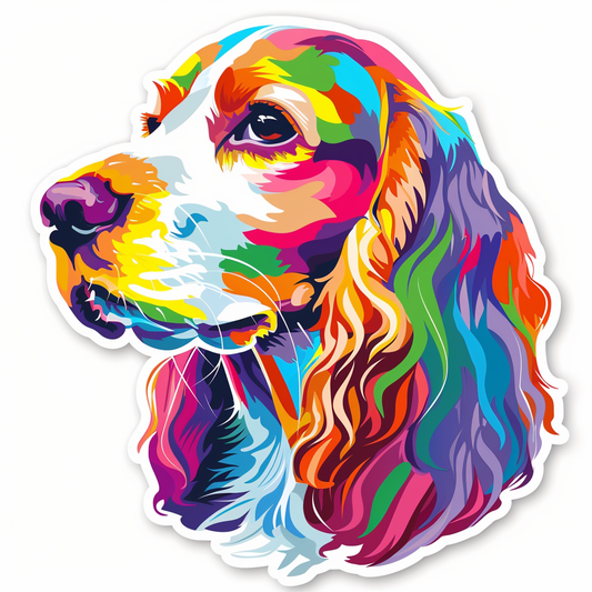 Cocker Spaniel Dog majestic Expressive surreal Vinyl Decal Sticker for Car, Laptop, Tumbler and more # F020076-4" x 4"
