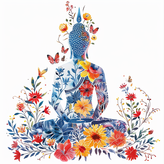 Buddha floral majestic Expressive surreal Vinyl Decal Sticker for Car, Laptop, Tumbler and more # F016983