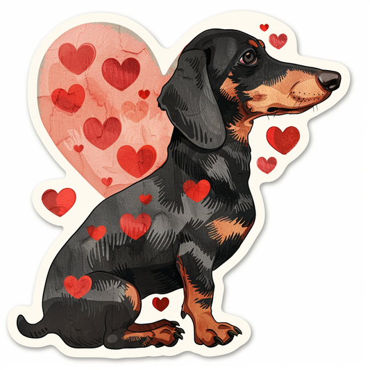 Dachshund Dog Heartcore Vinyl Decal Sticker for Car, Laptop, Tumbler and more # F012684