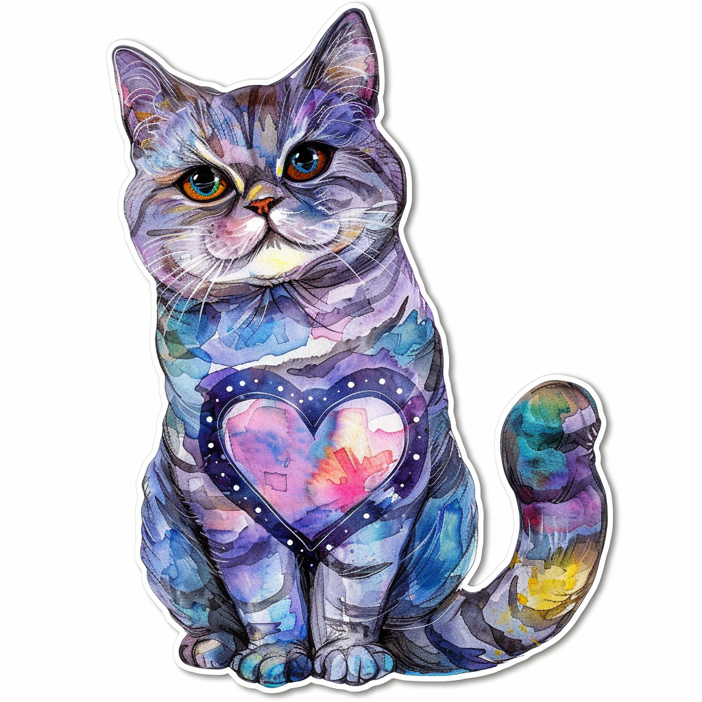 American Shorthair Cat majestic Expressive surreal Vinyl Decal Sticker for Car, Laptop, Tumbler and more # F018825