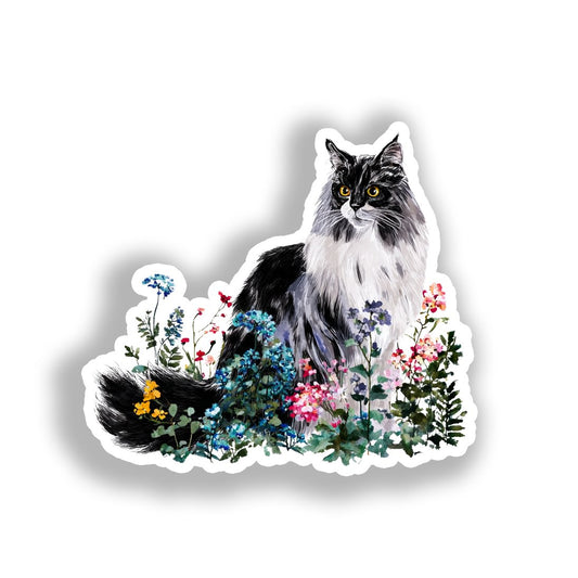 Norwegian Forest Cat Vinyl Decal Sticker for Car, Laptop, Tumbler and more # A019345-4" x 4"