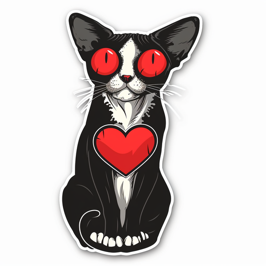Adorable Cornish Rex Cat Expressive surreal Vinyl Decal Sticker for Car, Laptop, Tumbler and more # F021565-4" x 4"