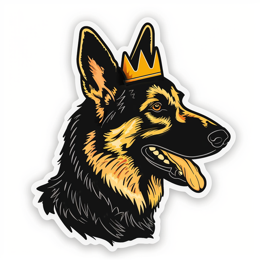 German Shepherd Dog crowned Vinyl Decal Sticker for Car, Laptop, Tumbler and more # F011502