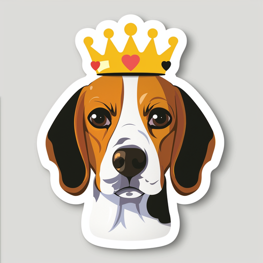 Beagle dog crowned Vinyl Decal Sticker for Car, Laptop, Tumbler and more # F011961