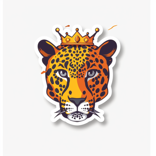 Leopard majestic Expressive surreal Vinyl Decal Sticker for Car, Laptop, Tumbler and more # F022518