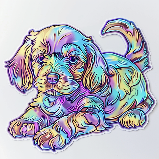 Cocker Spaniel Dog majestic Expressive surreal Vinyl Decal Sticker for Car, Laptop, Tumbler and more # F019927-4" x 4"