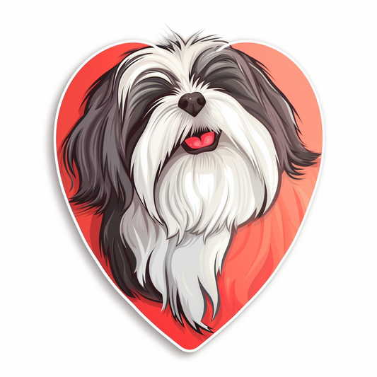 Adorable Shih Tzu Dog Expressive surreal Vinyl Decal Sticker for Car, Laptop, Tumbler and more # F018296