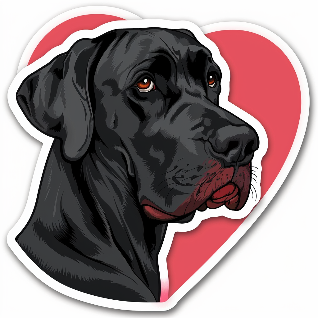Adorable Great Dane Dog Expressive surreal Vinyl Decal Sticker for Car, Laptop, Tumbler and more # F018033