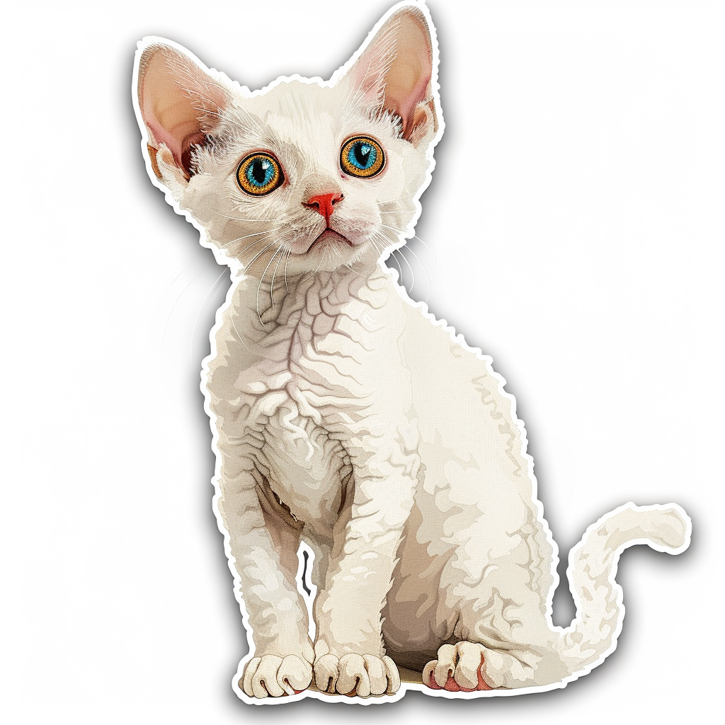 Devon Rex Cat Vinyl Decal Sticker for Car, Laptop, Tumbler and more # F09732