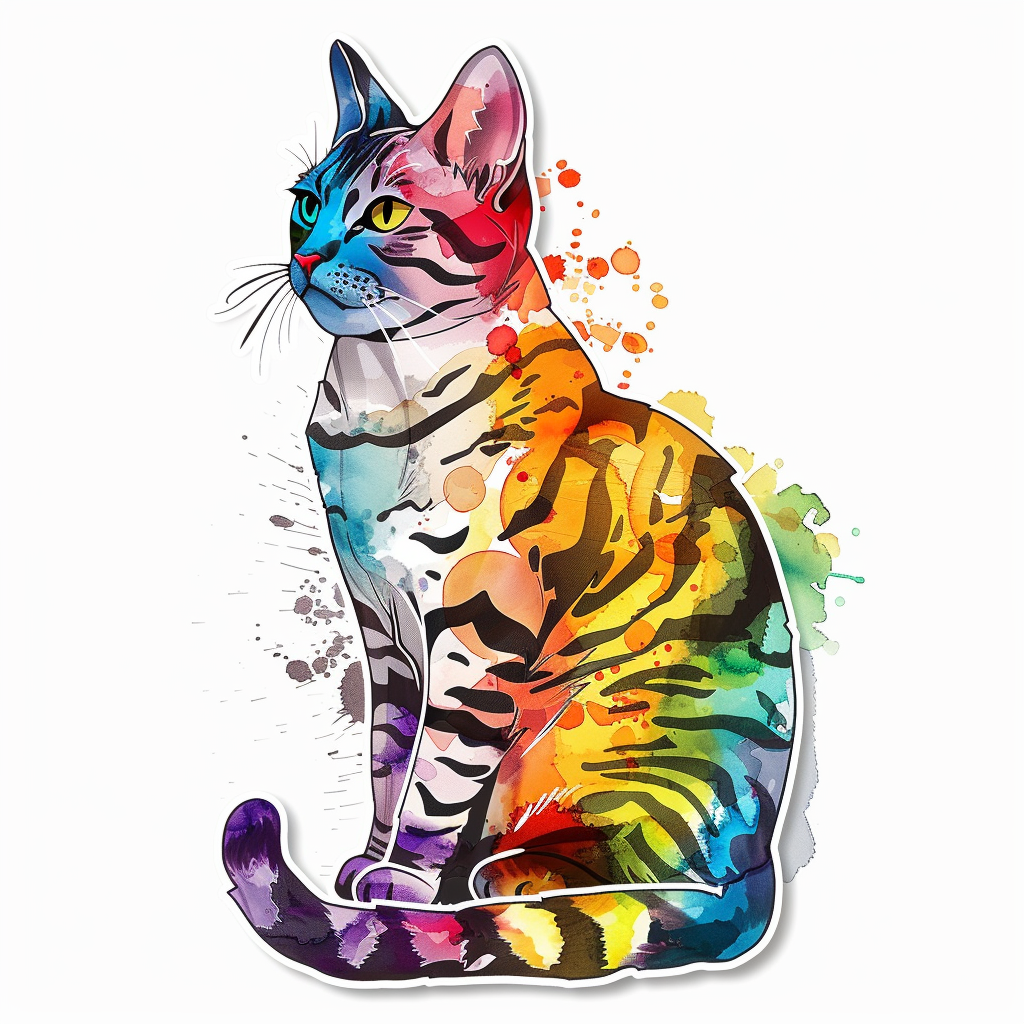 American Shorthair Cat majestic Expressive surreal Vinyl Decal Sticker for Car, Laptop, Tumbler and more # F018690