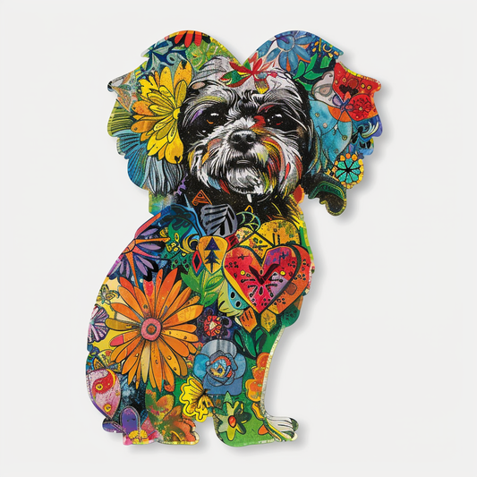 Adorable Shih Tzu Dog Expressive surreal Vinyl Decal Sticker for Car, Laptop, Tumbler and more # F018219