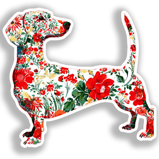 Dachshund Dog Vinyl Decal Sticker for Car, Laptop, Tumbler and more # A019736-4" x 4"