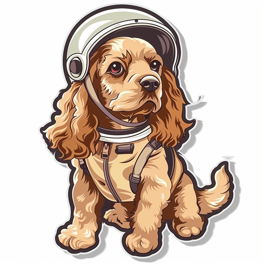 Cute and Adorable Cocker Spaniel Dog Expressive surreal Vinyl Decal Sticker for Car, Laptop, Tumbler and more # F019985-4" x 4"