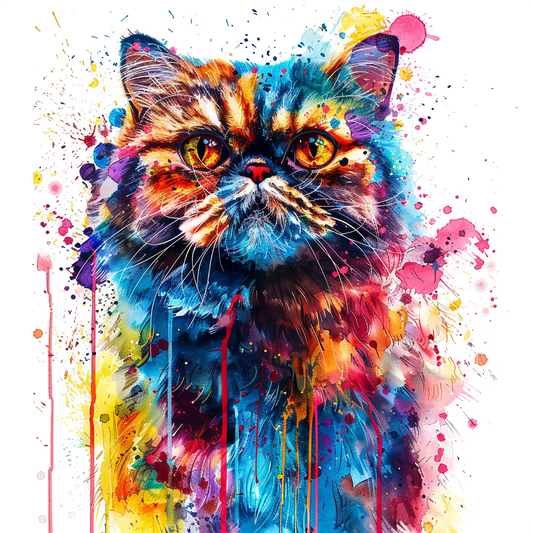 Persian Cat Expressive surreal Vinyl Decal Sticker for Car, Laptop, Tumbler and more # F016086