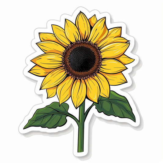 Sunflower flower majestic Expressive surreal Vinyl Decal Sticker for Car, Laptop, Tumbler and more # F023066