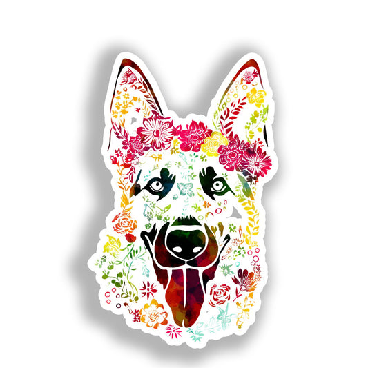German Shepherd Dog Vinyl Decal Sticker for Car, Laptop, Tumbler and more # A019589-4" x 4"