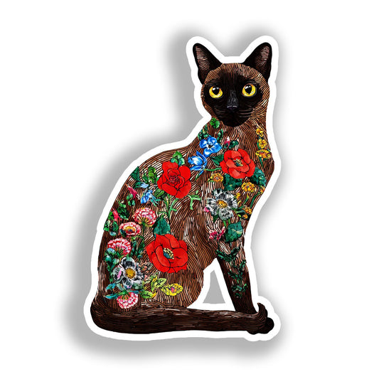 Burmese Cat Vinyl Decal Sticker for Car, Laptop, Tumbler and more # A018916-4" x 4"