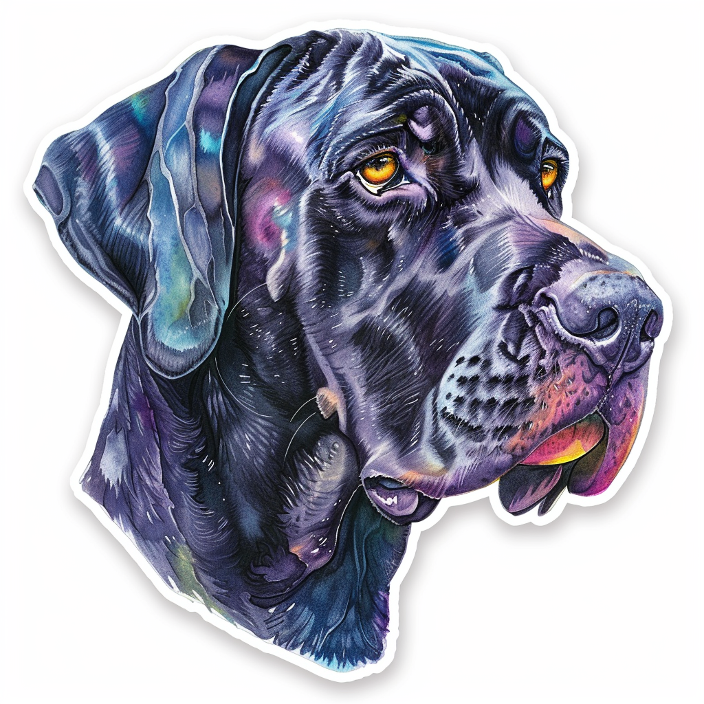 Adorable Great Dane Dog Expressive surreal Vinyl Decal Sticker for Car, Laptop, Tumbler and more # F017754