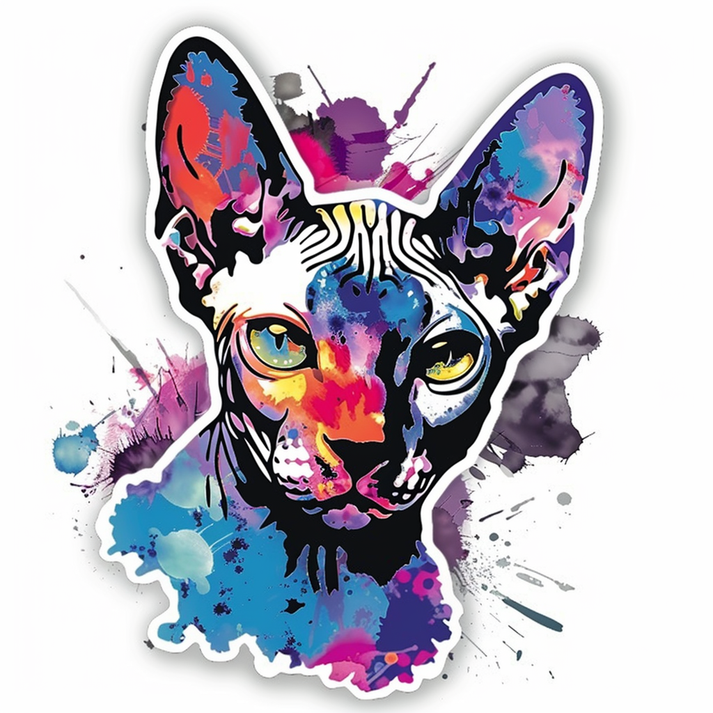 Sphynx Cat Vinyl Decal Sticker for Car, Laptop, Tumbler and more # F010010