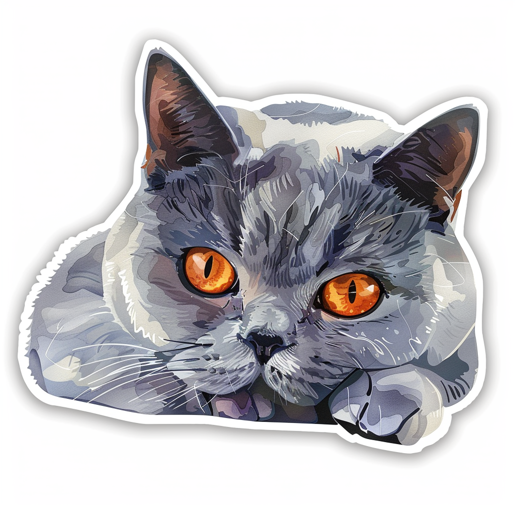 British Shorthair cat Vinyl Decal Sticker for Car, Laptop, Tumbler and more # F07989
