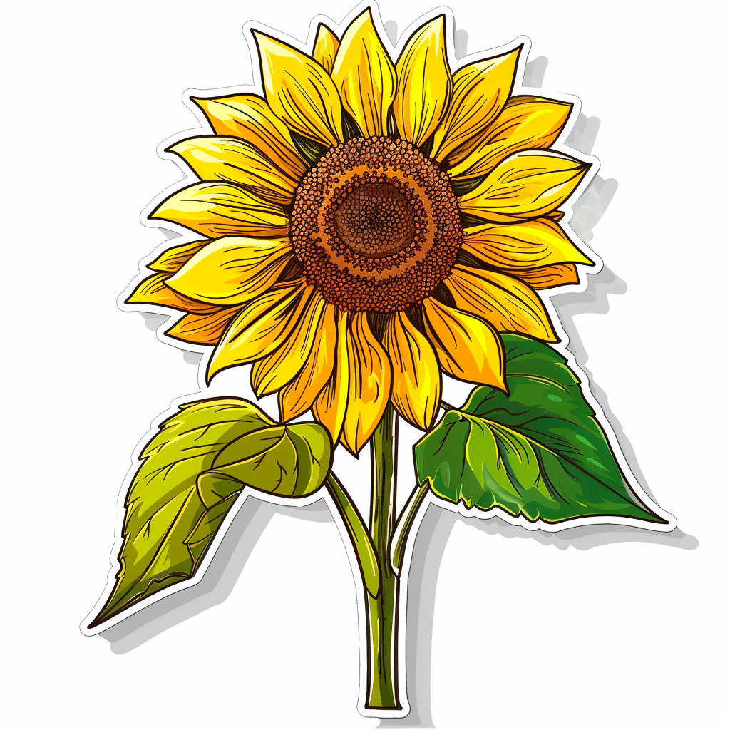 Sunflower flower majestic Expressive surreal Vinyl Decal Sticker for Car, Laptop, Tumbler and more # F023058
