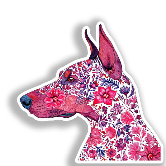 Doberman Pnscher Dog Vinyl Decal Sticker for Car, Laptop, Tumbler and more # A019646-4" x 4"
