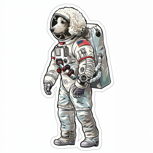 Poodle Dog astronaut Vinyl Decal Sticker for Car, Laptop, Tumbler and more # F012505