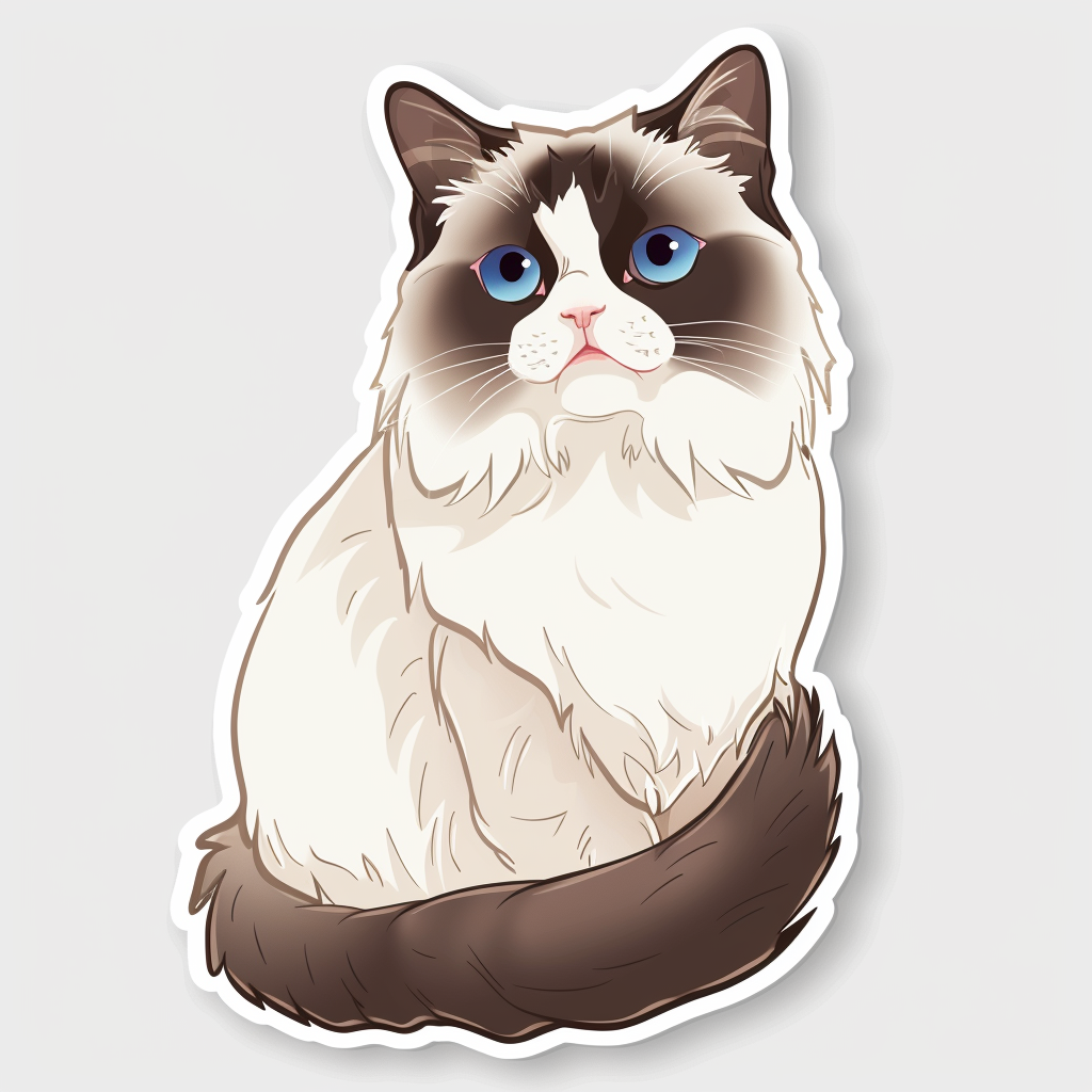 Ragdoll Cat Vinyl Decal Sticker for Car, Laptop, Tumbler and more # F08040