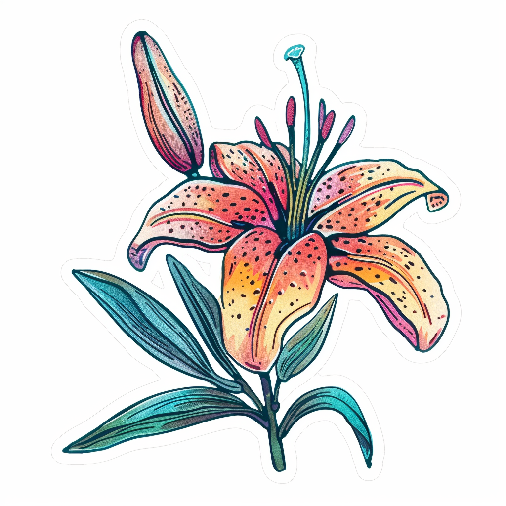 Lily flower majestic Expressive surreal Vinyl Decal Sticker for Car, Laptop, Tumbler and more # F023192