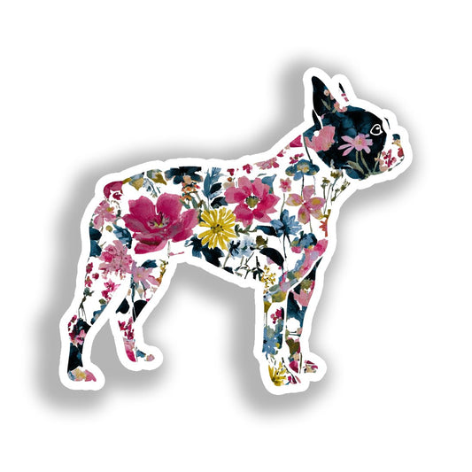 Boston Terrier Dog Vinyl Decal Sticker for Car, Laptop, Tumbler and more # A018988-4" x 4"