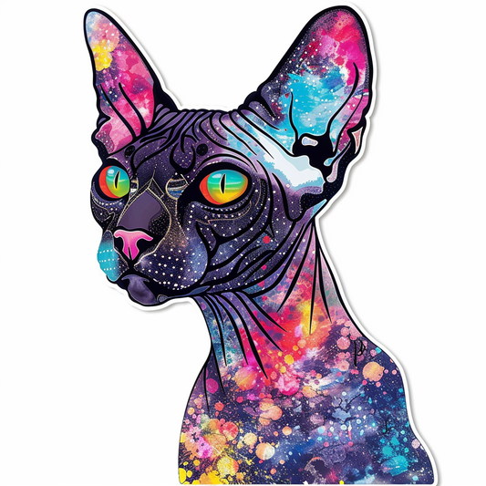 Sphynx Cat Vinyl Decal Sticker for Car, Laptop, Tumbler and more # F010009