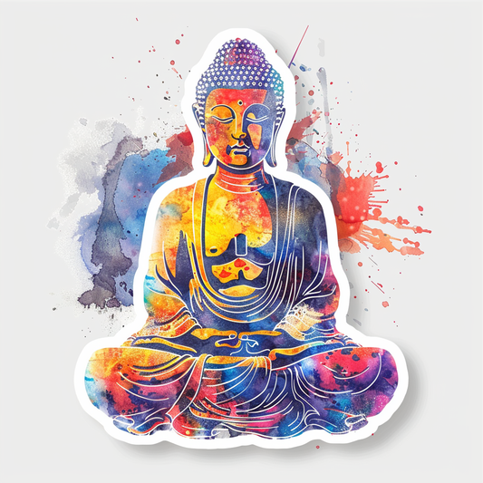 Buddha cartoon majestic Expressive surreal Vinyl Decal Sticker for Car, Laptop, Tumbler and more # F017112