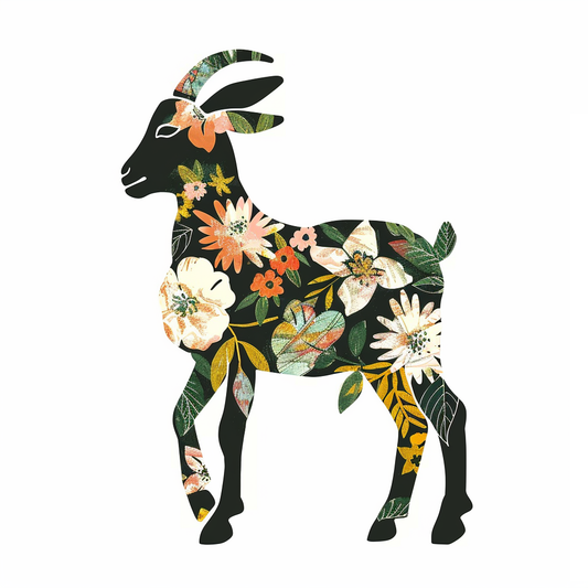 Goat majestic Expressive surreal Vinyl Decal Sticker for Car, Laptop, Tumbler and more # F020590-4" x 4"