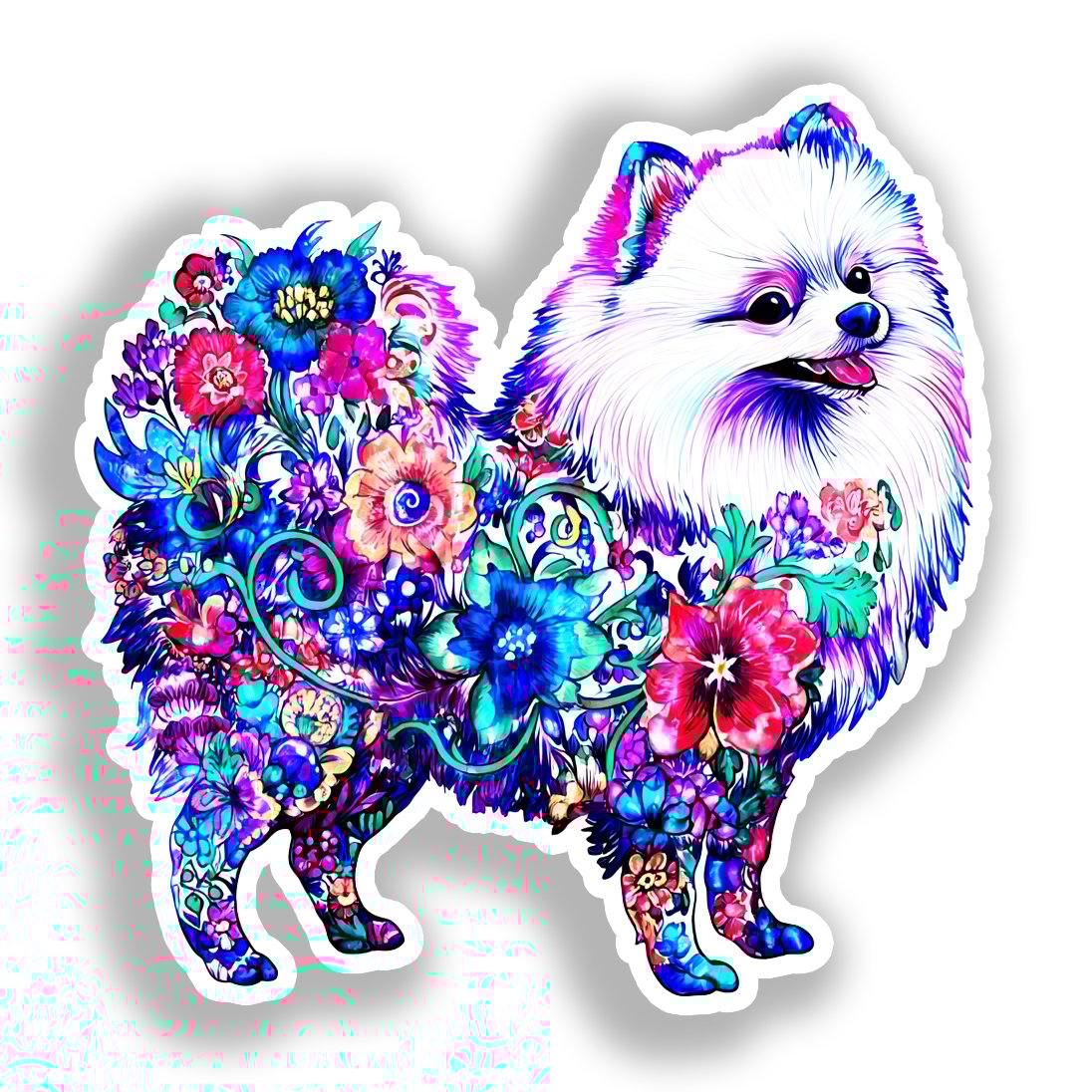 Pomeranian Dog Vinyl Decal Sticker for Car, Laptop, Tumbler and more # A017382-4" x 4"