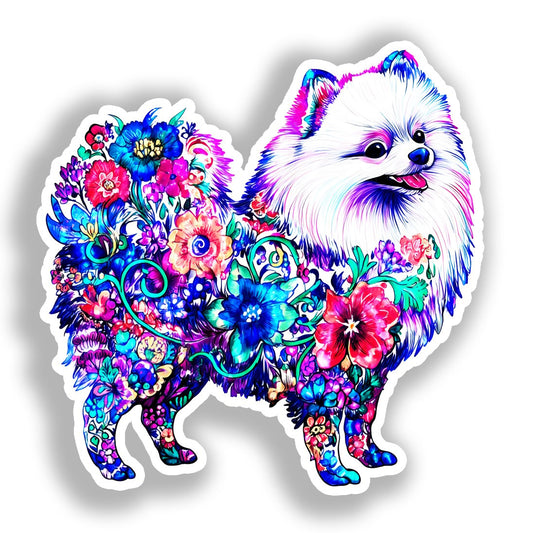 Pomeranian Dog Vinyl Decal Sticker for Car, Laptop, Tumbler and more # A017382-4" x 4"