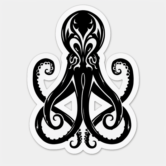 Sticker of a Octopus heartcore majestic Expressive surreal Vinyl Decal Sticker for Car, Laptop, Tumbler and more # F015731