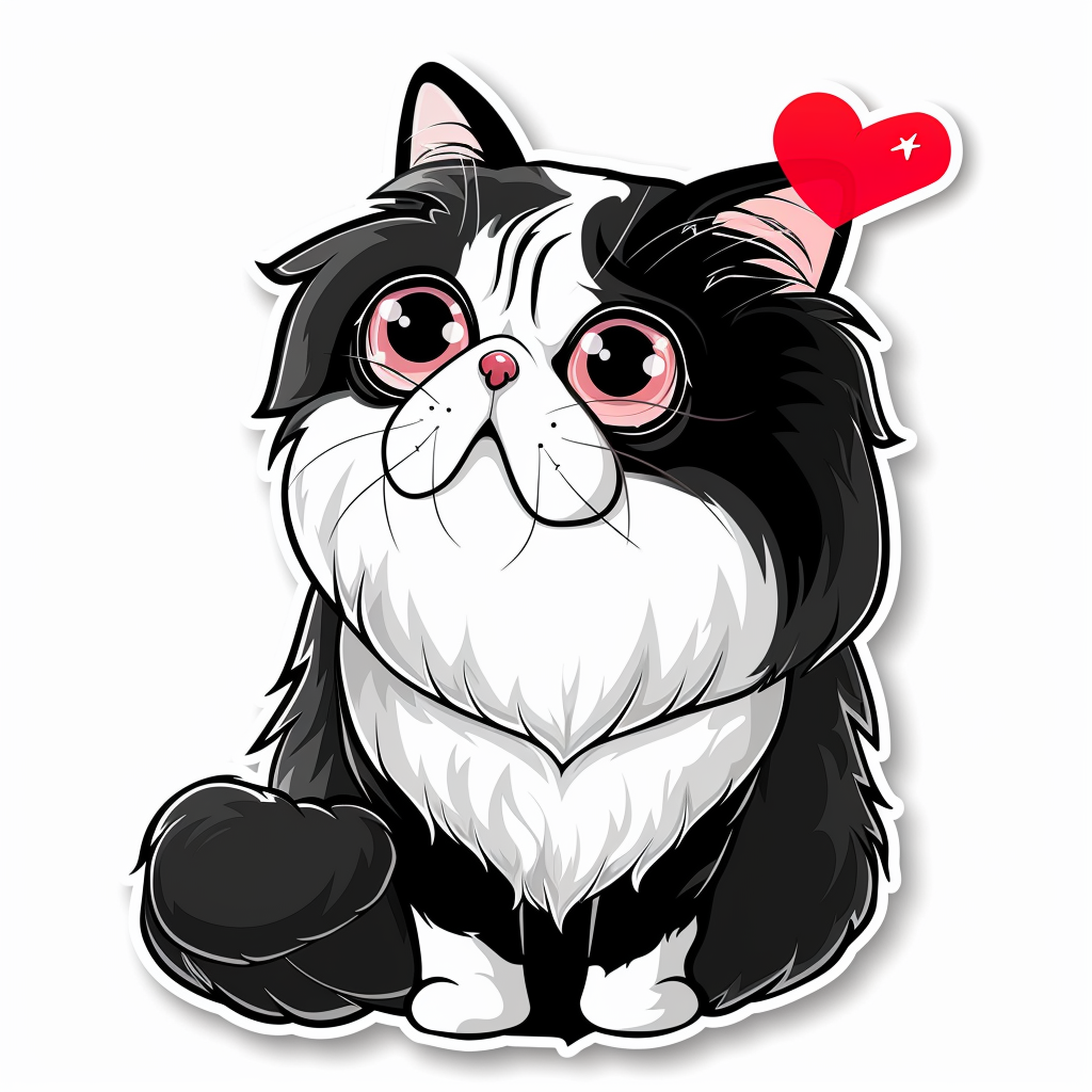 Persian Cat Expressive surreal Vinyl Decal Sticker for Car, Laptop, Tumbler and more # F016270