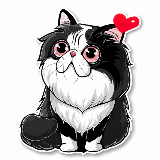 Persian Cat Expressive surreal Vinyl Decal Sticker for Car, Laptop, Tumbler and more # F016270