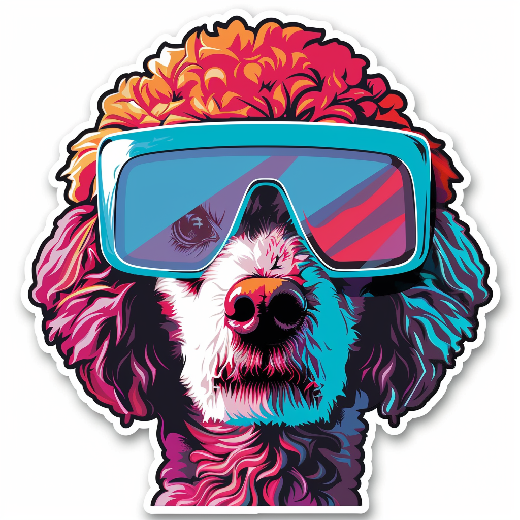 Poodle Dog cyber punk Vinyl Decal Sticker for Car, Laptop, Tumbler and more # F012569