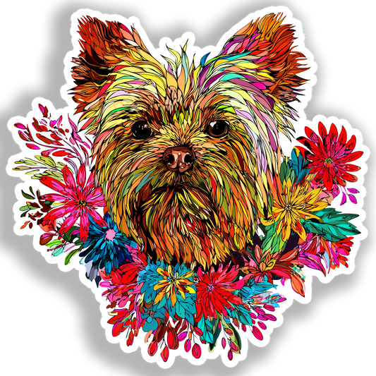Yorkshire Terrier Dog Vinyl Decal Sticker for Car, Laptop, Tumbler and more # A017180-4" x 4"