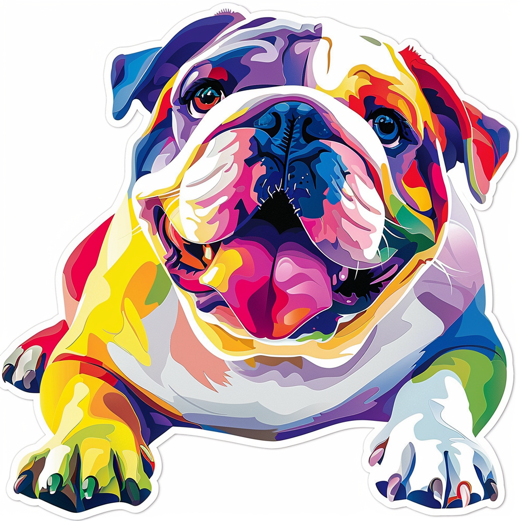 Bulldog Dog majestic Expressive surreal Vinyl Decal Sticker for Car, Laptop, Tumbler and more # F017540