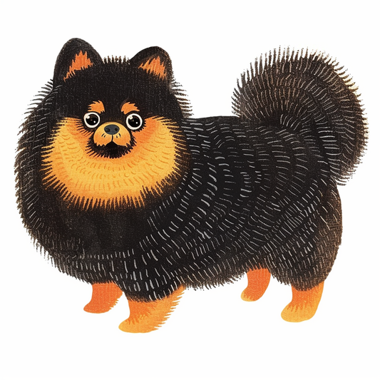 Sticker of a Pomeranian Dog majestic Expressive surreal Vinyl Decal Sticker for Car, Laptop, Tumbler and more # F013813