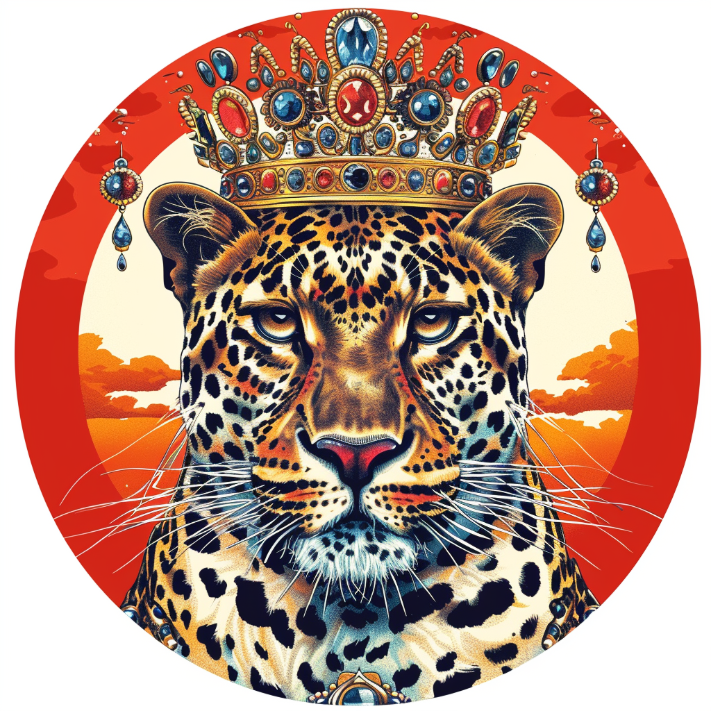 Leopard majestic Expressive surreal Vinyl Decal Sticker for Car, Laptop, Tumbler and more # F022471