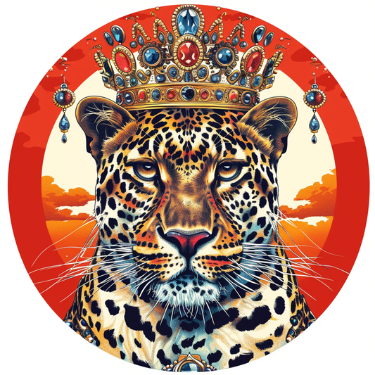 Leopard majestic Expressive surreal Vinyl Decal Sticker for Car, Laptop, Tumbler and more # F022471