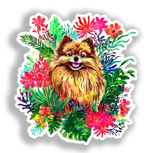 Pomeranian Dog Vinyl Decal Sticker for Car, Laptop, Tumbler and more # A017246-4" x 4"