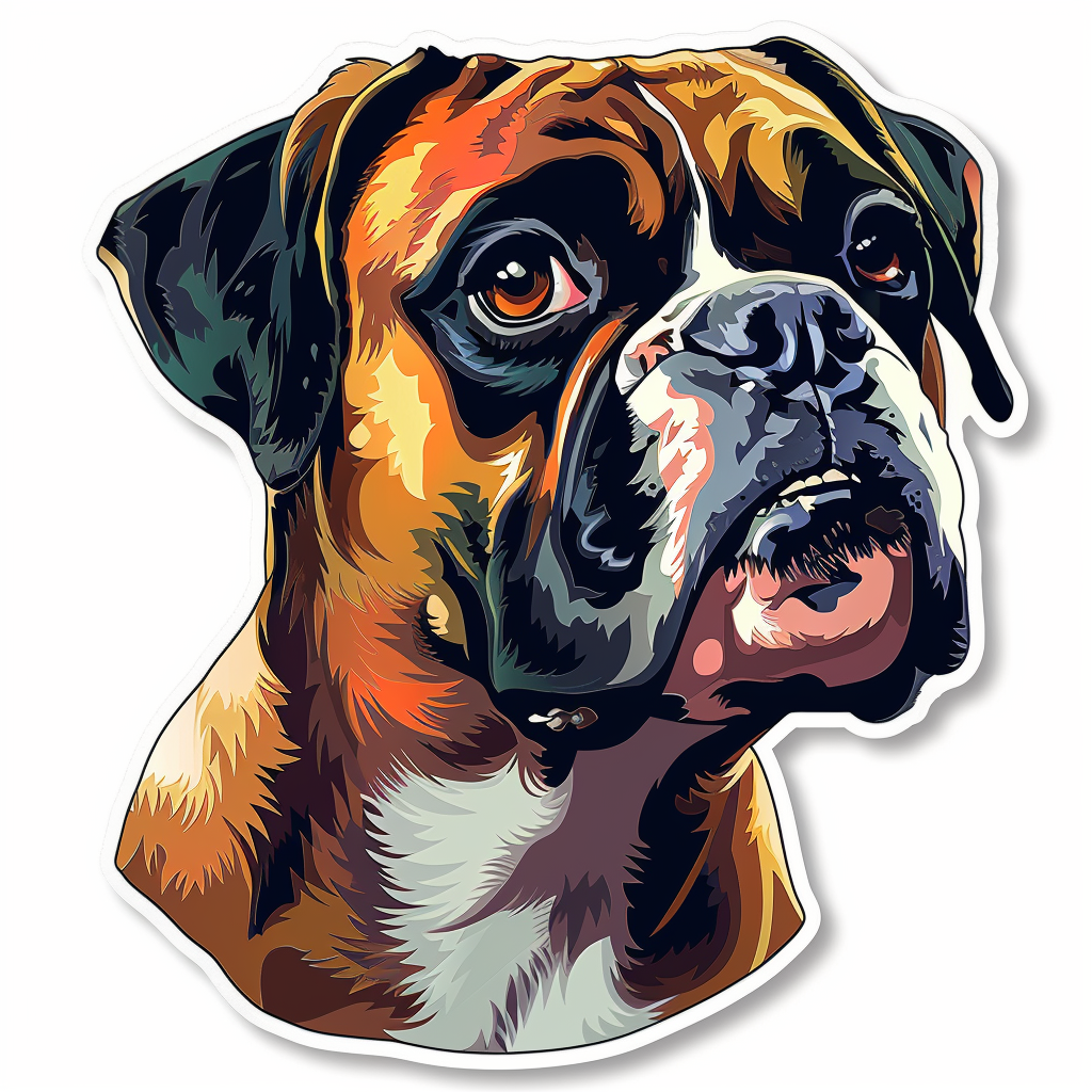Boxer DogWhite  Vinyl Decal Sticker for Car, Laptop, Tumbler and more # F07217