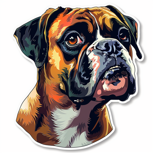 Boxer DogWhite  Vinyl Decal Sticker for Car, Laptop, Tumbler and more # F07217