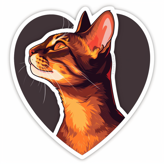 Abyssinian Cat astronaut majestic Expressive surreal Vinyl Decal Sticker for Car, Laptop, Tumbler and more # F021269-4" x 4"