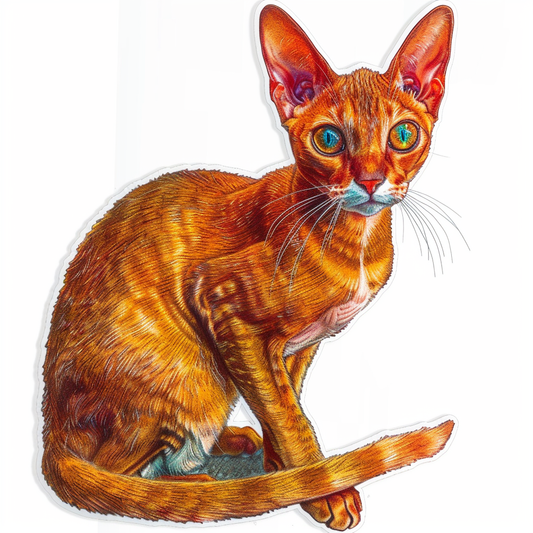 Abyssinian Cat astronaut majestic Expressive surreal Vinyl Decal Sticker for Car, Laptop, Tumbler and more # F021183-4" x 4"